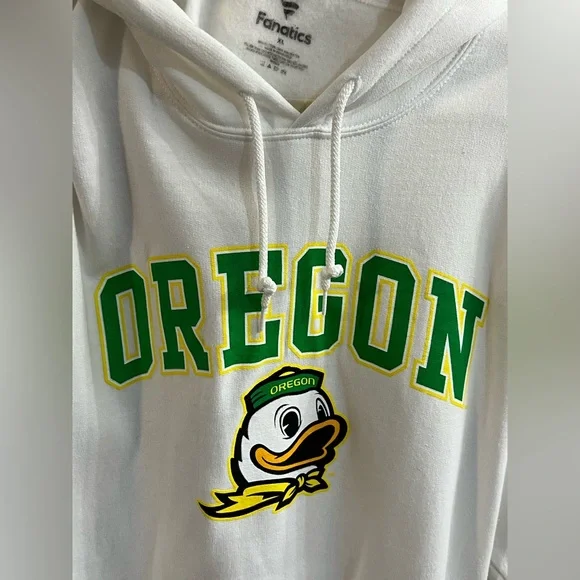 Oregon Ducks Fanatics White Hoodie - Picture 4 of 4